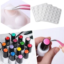 1 простыни DIY Дизайн ногтей Белый Силиконовая этикетка стикеры гель лак Цвет Кнопка лейкопластырь Дисплей Держатель Маникюр Инструменты