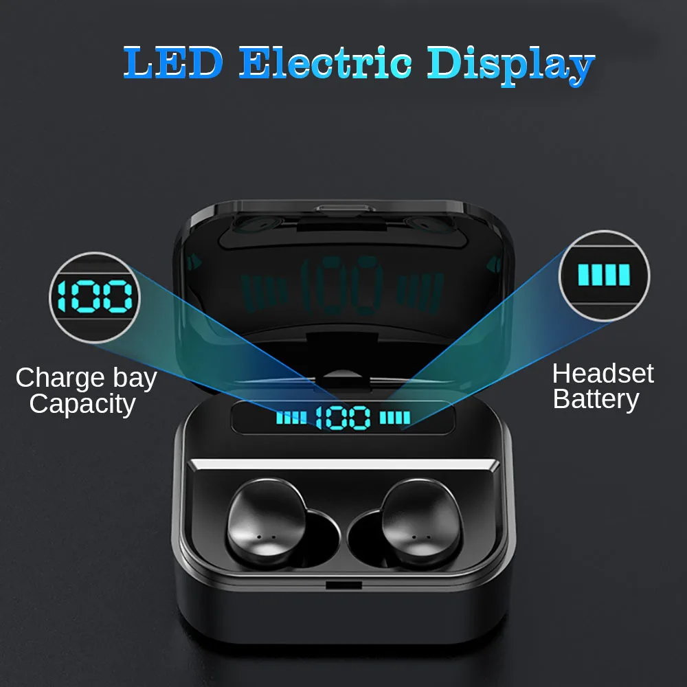 

X7 TWS Bluetooth 5.0 LED Earphones IPX7 Waterproof Mini Wireless Earbuds Stereo Fingerprint Touch Earphones in-ear