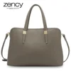 Zency Women Casual Tote Handbag 100% Genuine Leather Fashion Grey Lady Shoulder Crossbody Bag High Quality Office Bags Black ► Photo 1/6
