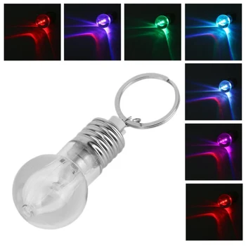 

Key Chain Portable Personality LED Novelty With Light Flash Seven Color Light Bulb Key Chains