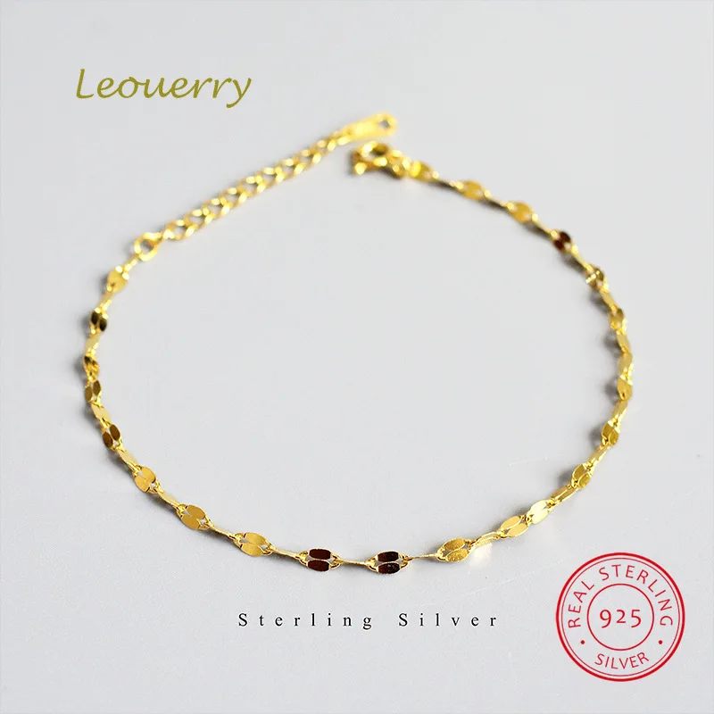 Leouerry, 925 пробы, серебряный, минималистичные тонкие, волнистые, браслет-цепочка, корейский стиль, женский, элегантный, тонкий браслет, дикие ювелирные изделия