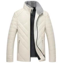 Зимняя мужская куртка из натуральной кожи с воротником из меха норки, пуховики из натуральной овчины, кожаные куртки Jaqueta Couro F17S1462 YY393