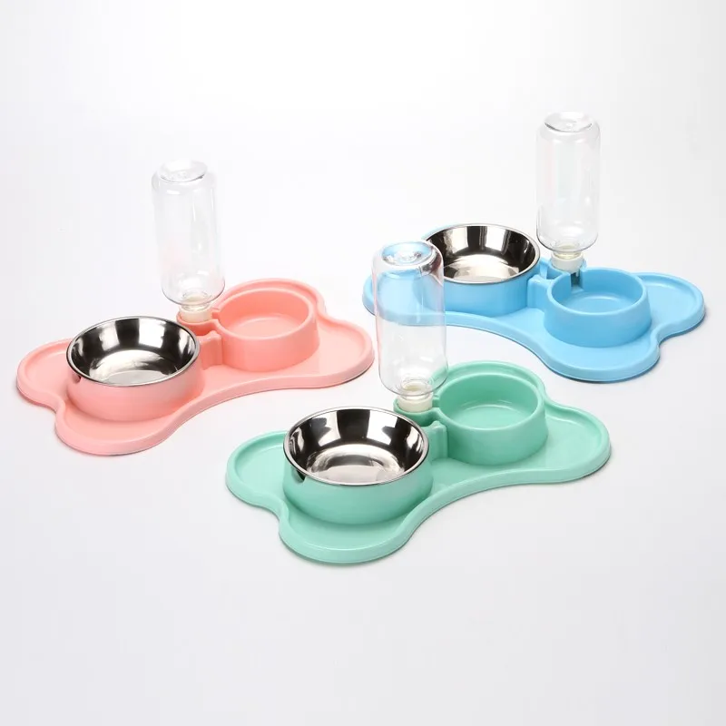 1pc Dual Port Dog Cat Pets Automatic Water Dispenser Feeder Bowl Utensils Pet Drinking Water Feeder Bowl DropShipping 5