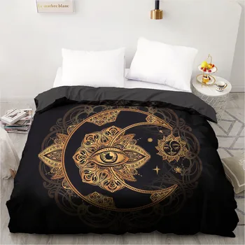 

Custom Design 3D Printed Duvet Cover Quilt Comforter Blanket Case Covers Bedding Set 200x220cm Glod Black Home Textile