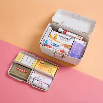 

Portable Large Capacity Medicine Box First Aid Kit Plastic Box Emergency Kit Multi-layer Home Storage Organizer