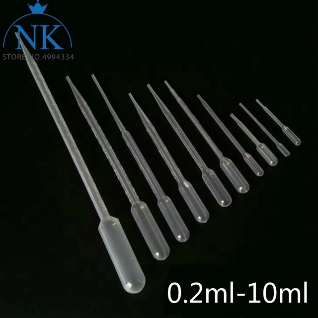 Pipette de Pasteur en plastique, compte-gouttes de transfert pour  expérience scolaire, 200 pièces de laboratoire 0.2ml 0.5ml 1ml 2ml 3ml 3ml-L  5ml 10ml - AliExpress