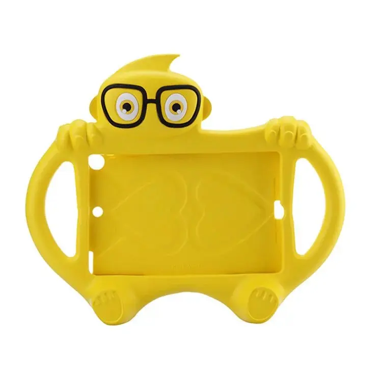 Милый 3D мультфильм детская безопасная силиконовая крышка для Ipad Mini 1 2 3 мини 4 Стенд дети ударопрочный корпус из пены eva+ ручка - Цвет: Цвет: желтый