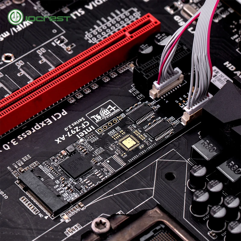 IOCREST M.2 b Ключ и m ключ к rs232 db9 последовательный порт карты 22x80 мм Поддержка небольшого размера и низкопрофильного кронштейна