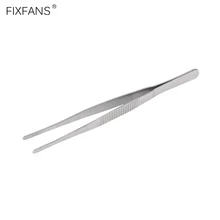FIXFANS 12,5 см 5 дюймов Нержавеющая сталь Прямой пинцет с тупым зубчатые советы для электроники рукоделие Хобби DIY ручной инструмент