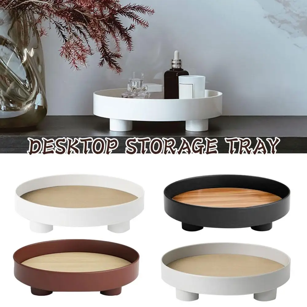 

Nordic Decorative Round Storage Tray Organizer Kitchen Organizer Tray Plastic Jewelry Tray for Jewelry Fruit Cupcake Organizer