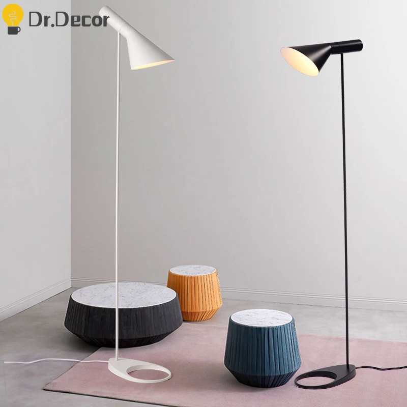 

Nordic Design AJ Floor Lamp Black Metal Standing Light Living Room Bedroom Bedside LED Decorate Floor Lamps Lighting Luminaria