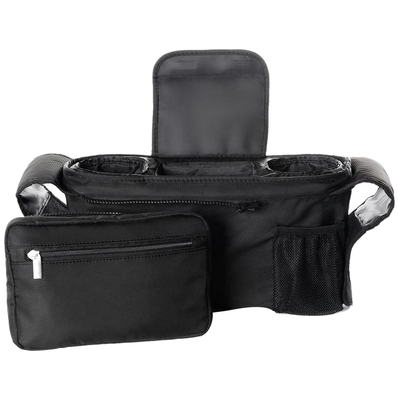 

Outdoor Baby Stroller Multi-Function Bag Stroller Mummy Bag with Double Water Cup Holder Storage Bag for Mobile Phones, Front Ba