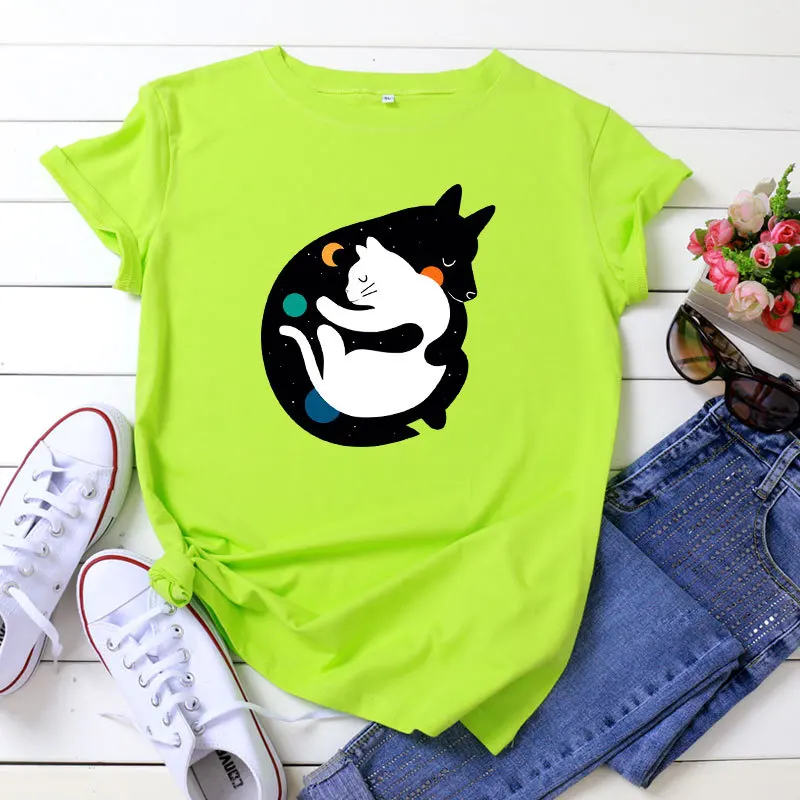 

Cotton New Women T-shirts Casual Harajuku Love Printed Tops Tee Summer Female T shirt Short Sleeve T shirt For Women Clothing