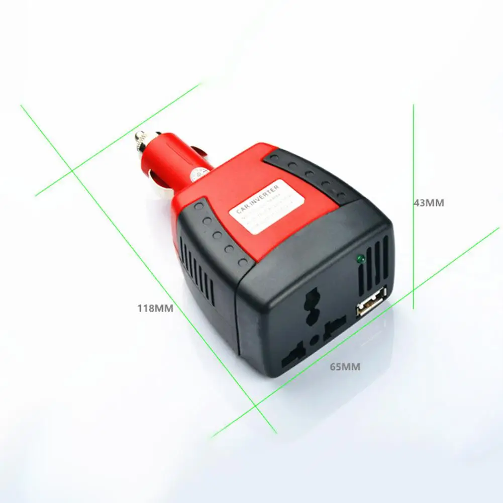 Universal 150W Car Power Inverter DC 12V To AC 110V Cigarette Lighter Power Supply USB 5V Auto Charger Adapter For Laptop