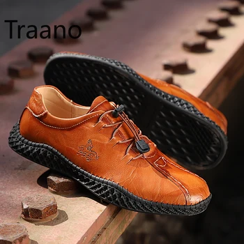 

High quality Men Casual Shoes Loafers Men Shoes Quality Split Leather Shoes Men Flats Hot Sale Moccasins Shoes Plus Size 47 48