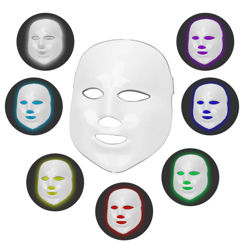 

Led Mask Therapie Beauty Photon LED Facial Mask Therapy 7 colors Light Skin Care Rejuvenation Wrinkle Acne Removal Face Beauty