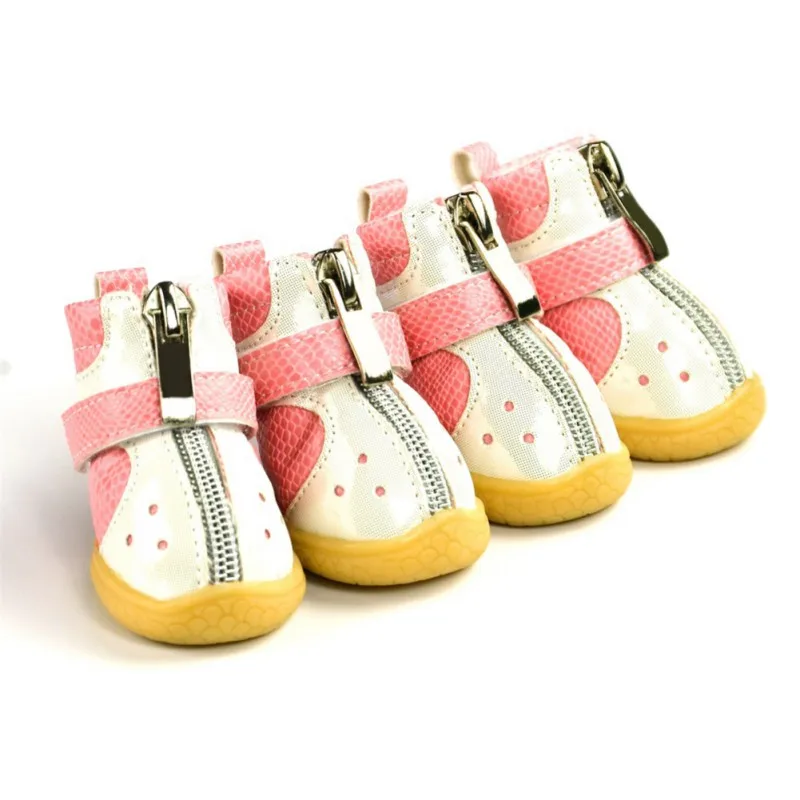 4Pcs/Sets Pet Dog Shoes Winter Super Warm Dog's Boots Cotton Anti Slip Shoes for Small Pet Product ChiHuaHua Waterproof - Цвет: 36P