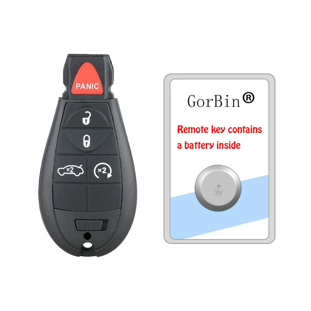 

GORBIN 434MHZ ID46Chip Remote Key for DODGE Charger Challenger Durango Grand Caravan Journey Magnum Ram 1500 2500 3500 4500