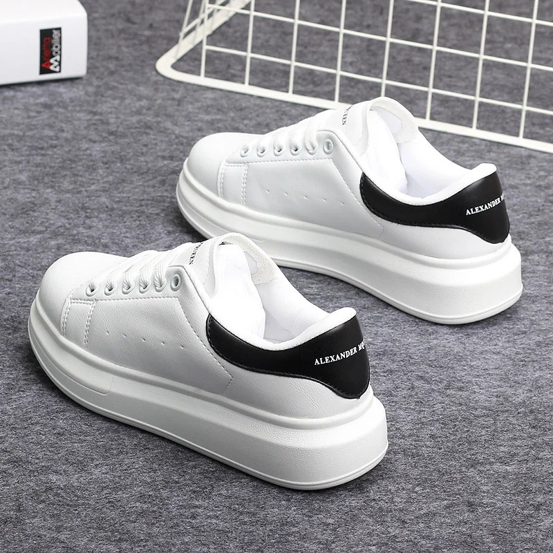 

Womens Fashion PU Leather Sneaker Soft Shoes White mens new low top platform Shoes casual Leisure zapatos de hombre streetwear