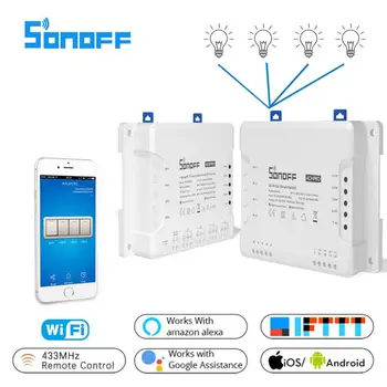 

Sonoff 4CH R3/PRO R3 4 Channel Din Rail Mounting Wireless Smart Switch WiFI Switch Smart Home Switch Suit For Alexa/Google Home
