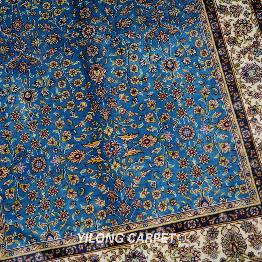 Yilong 2 7 'x 4' Hereke шелковый ковер светло голубой vantage турецкий Восточный (YWX105A)|turkish
