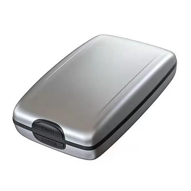 Men Metal Smart Card Holder Bankcard Blocking Hard Case Short Wallet Male Credit Card RFID Safe Anti-theft Scanning Protect 5