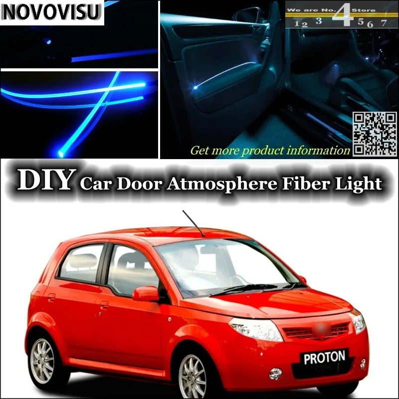 NOVOVISU For Proton Savvy interior Ambient Light Atmosphere Fiber Optic Band Lights Inside Door Panel illumination Not EL light