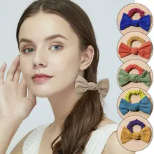 

Simple Cute Suede Bow Hair Bands For Girls Bowknot Scrunchies Elastic Hair Rope Ponytail Holder Hairband Sweet Hair Accessories