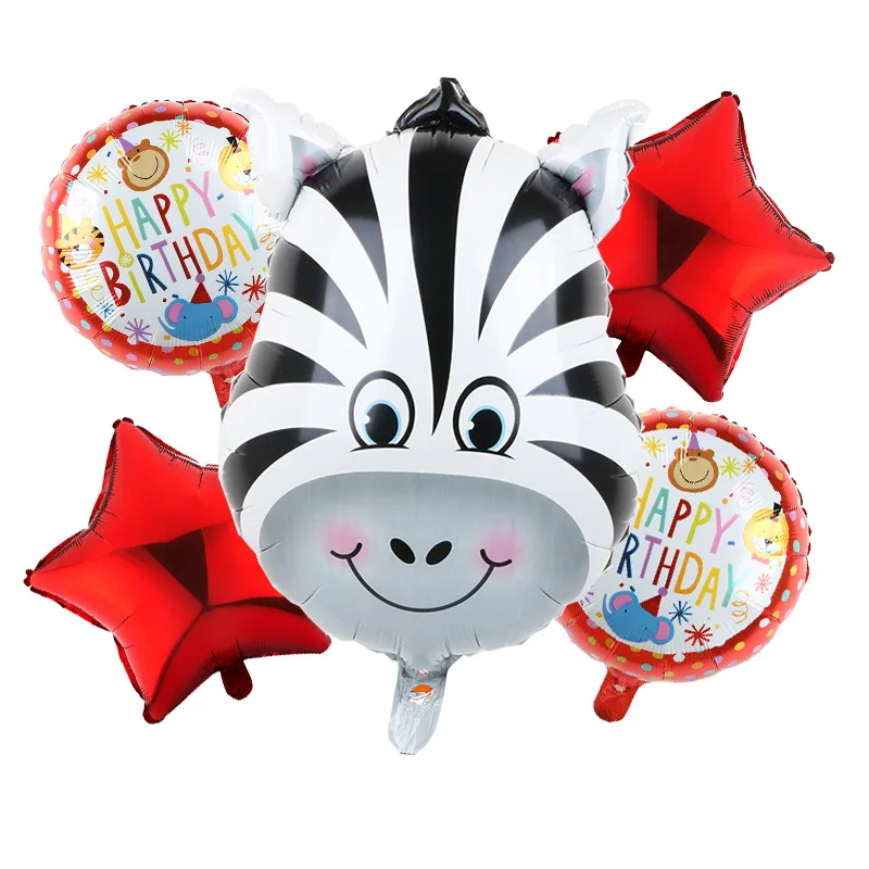 Zebra Мини животные фольги шары из латекса набор воздушных шаров День рождения воздушные шары День рождения украшения детские надувные игрушки Детские шары - Цвет: Zebra