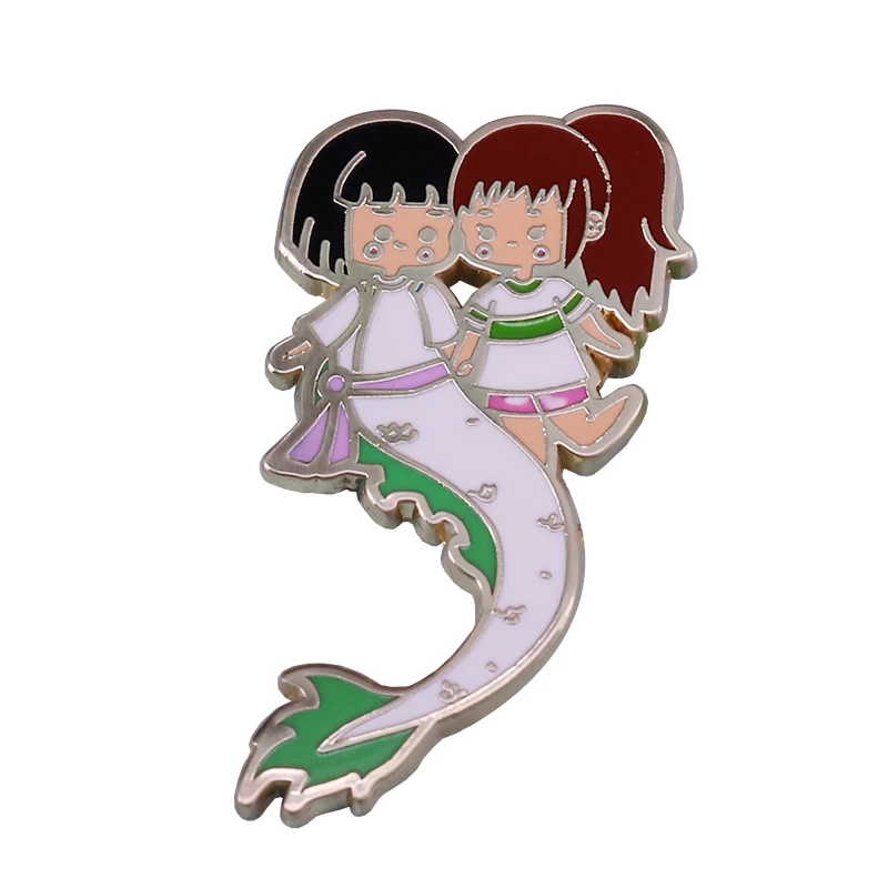 Эмалированная булавка Chihiro & Haku студийные ювелирные изделия ghiспектр аниме|Броши|