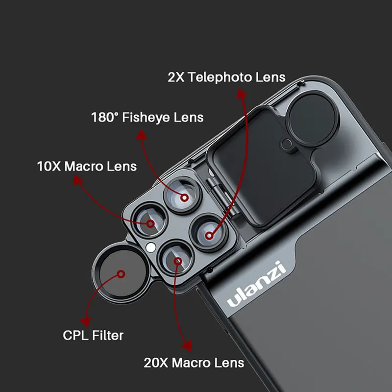 Ulanzi iPhone 11 Pro Max 5 в 1 телефон объектив CPL Макро Рыбий глаз телефильтры чехол для телефона комплект для iPhone 11/Pro Len аксессуары