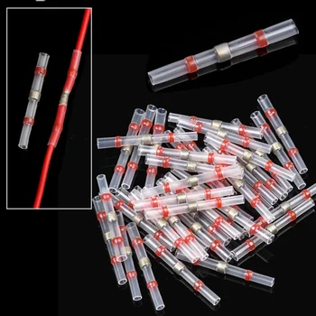 

50PCS Red Heat Shrink Butt Connector Insulated Waterproof Solder Sleeve Electrical Wire Splice Connectors Soldering Terminals
