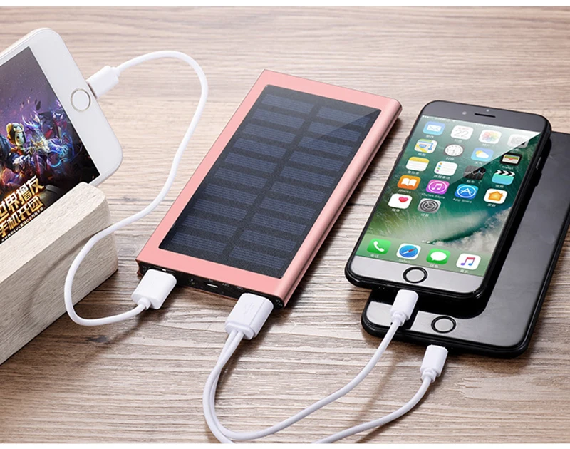 20000 мАч солнечная батарея Внешний аккумулятор Двойной USB Портативный Солнечная Панель зарядное устройство 2.1A Быстрая зарядка мобильный телефон внешний аккумулятор