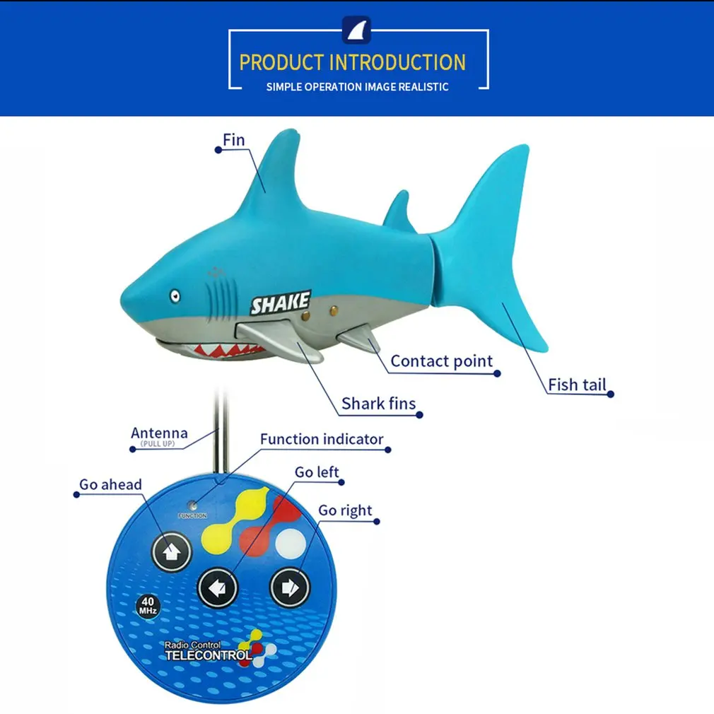 Мини RC лодка 3 CH дистанционного маленькие акулы с дистанционным управлением Игрушка Рыба Лодка лучший подарок для детей