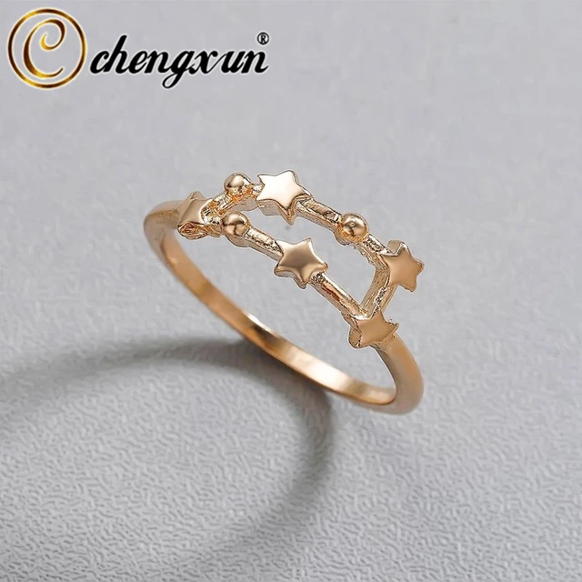 Женские кольца CHENGXUN обручальные с надписью Twelve Constellation зодиака для свадебной