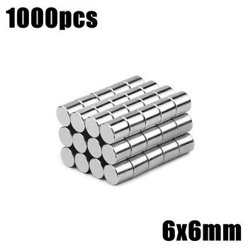 

1000pcs 6x6mm Super Powerful Strong Bulk Small Round NdFeB Neodymium Disc Magnets Dia 6mm x 6mm N35 Rare Earth NdFeB Magnet
