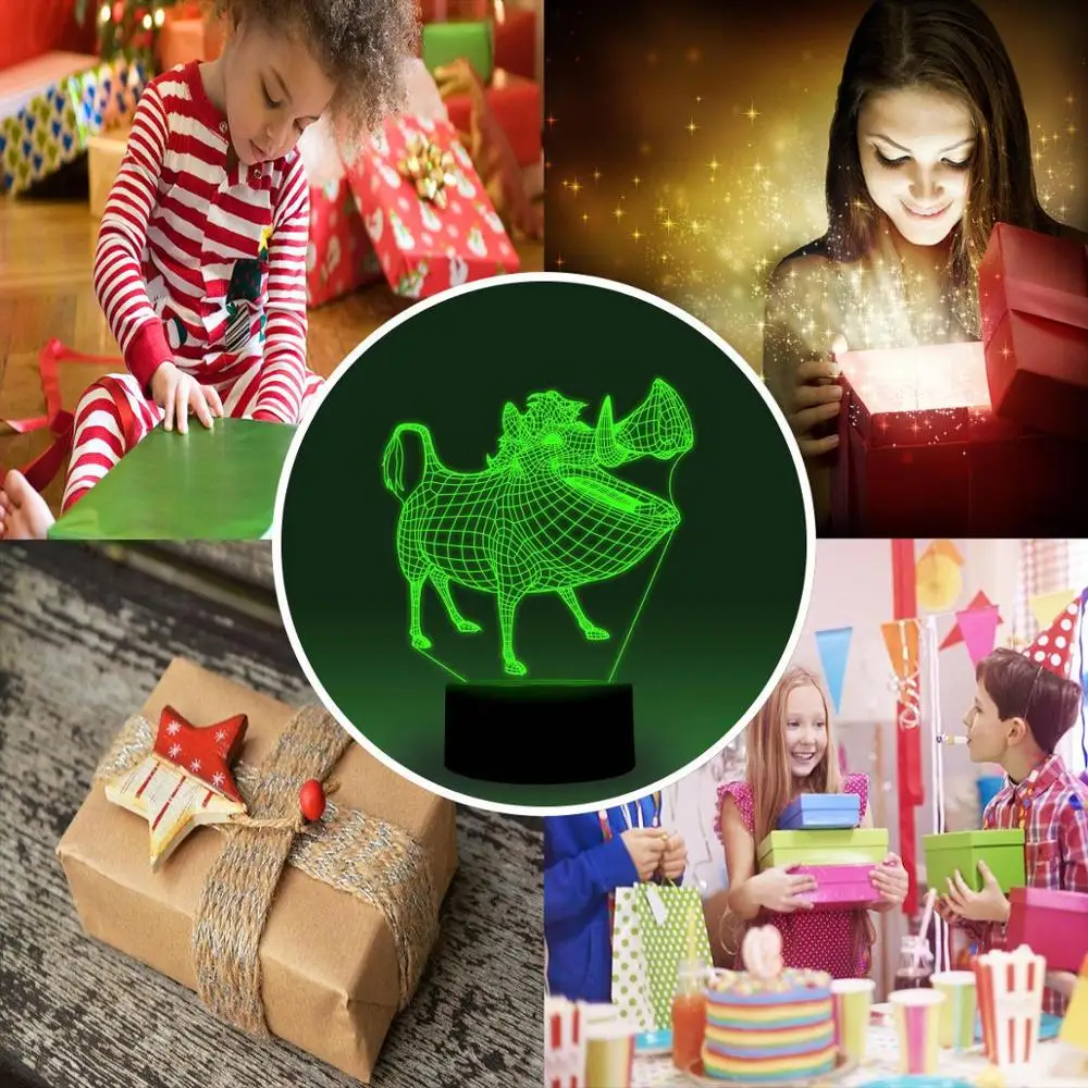 NiteApps 3D Пемба светодиодный ночник настольная лампа Иллюзия подарок на день рождения приложение/сенсорное управление