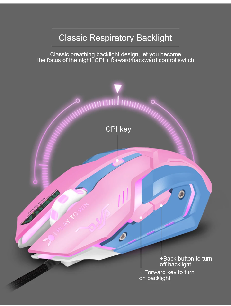 Ow dva розовая игровая офисная мышь для девочек, светящиеся соревнования, милая Проводная беспроводная мышь для ПК, ноутбука, CF Overwatch