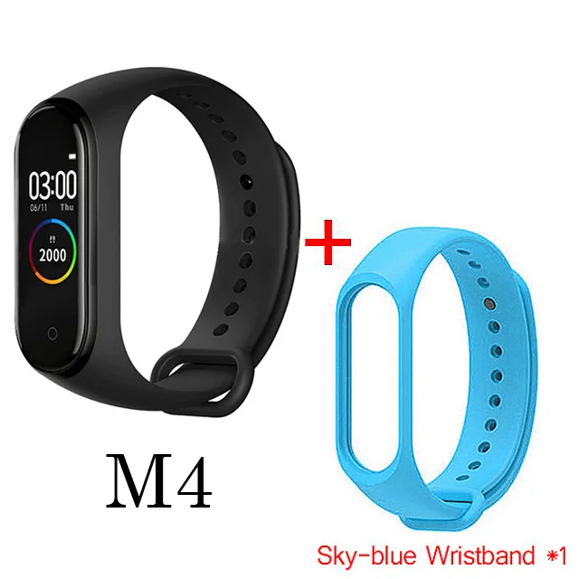 M4 кровяное давление кислородные подключенные часы IP67 Водонепроницаемый Фитнес-Браслет трекер активности спортивные умные часы для IOS Android - Цвет: Black with strap 1