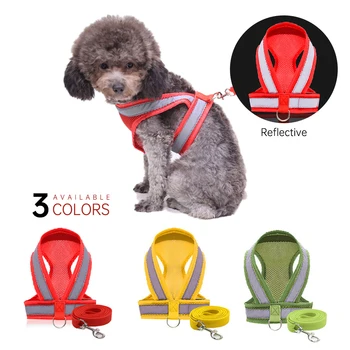 

Reflective Mesh Puppy Breast Sling Leash Safety Breathable Leash for Dog Walking