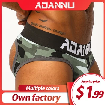 

ADANNU sexy gay jockstrap men underwear quick dry breathable cueca tanga open backless gay thongs men and g-string gay panties