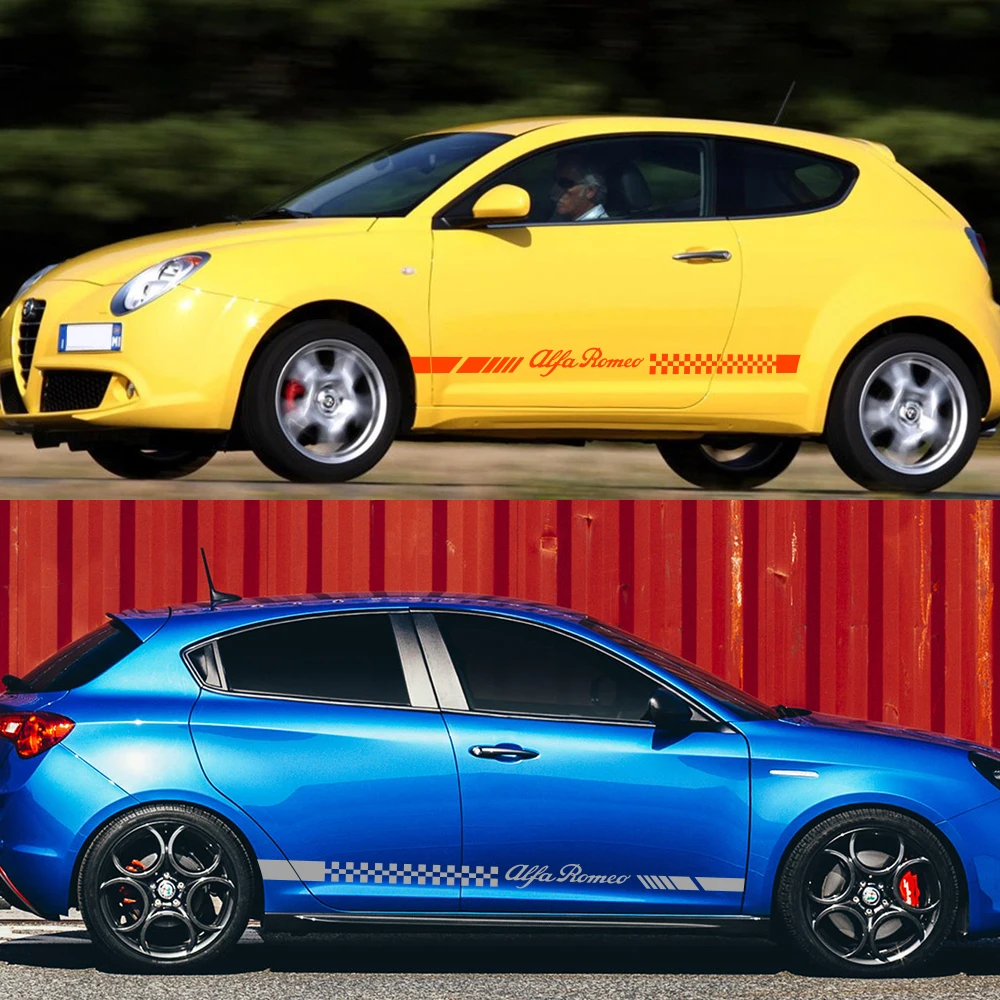 2 шт. для Alfa Romeo Giulia Giulietta 147 156 159 166 автомобиля длинные штаны с полосками, Стикеры автомобильный Стайлинг автомобиля Принадлежности для тюнинга