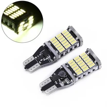 *#Best Price 	2Pcs/kit Car T15 W16W 45SMD 6000K White LED Car Reverse Back Light/Bulbs	