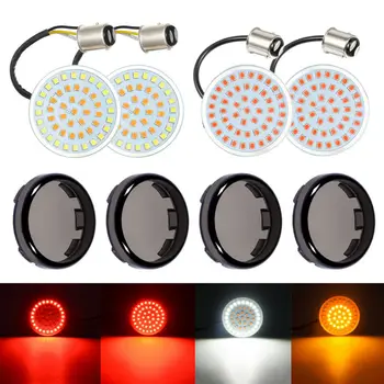 

4pcs SMD Turn Signals Brake Lights 1157 LED Bullet Smoke Lens For Harley 1157 LED Turn Signal Lights Smoke Lens