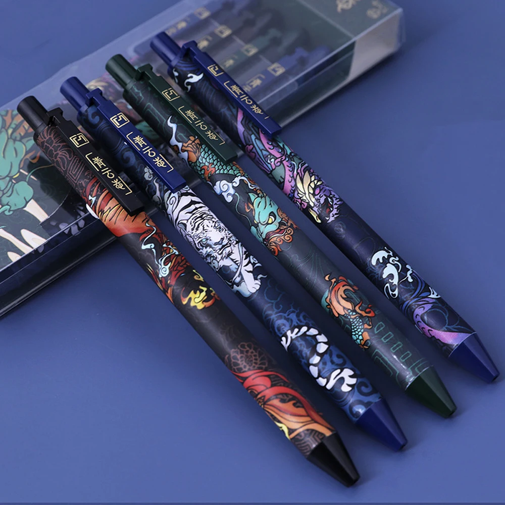 

4Pcs Luxury Quality 0.5mm Gel Pen Big Ink Capacity Ballpoint Pen New Exquisite Student Exam Pen School Office Stationery