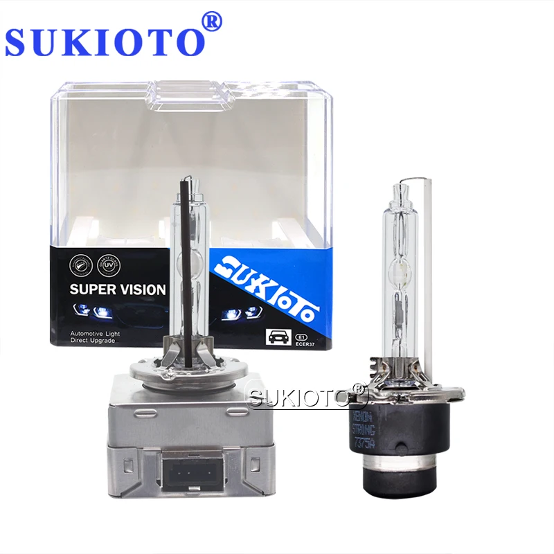 SUKIOTO 2PCS All Metal Base 35W 55W D1S D2S D3S D4S Xenon HID Headlight Bulb Lamps 5000K 4300K 8000K 6000K Car Light Xenon Bulb