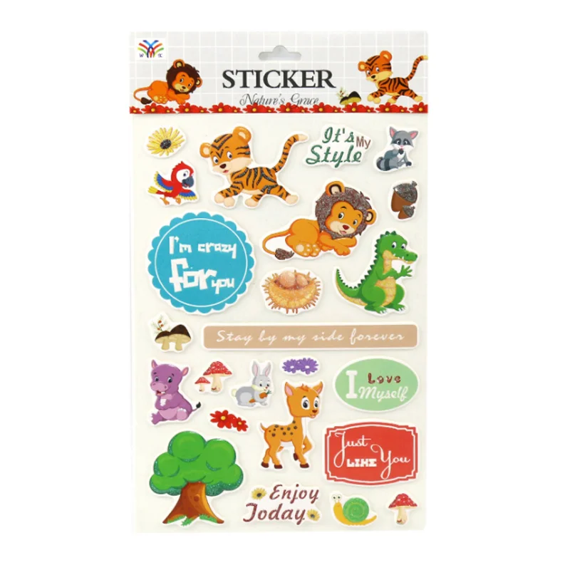 

1 Sheet Kawaii Dinosaur Animal DIY Stickers Decoration Scrapbooking Stick Label Office School Supplies Stationery