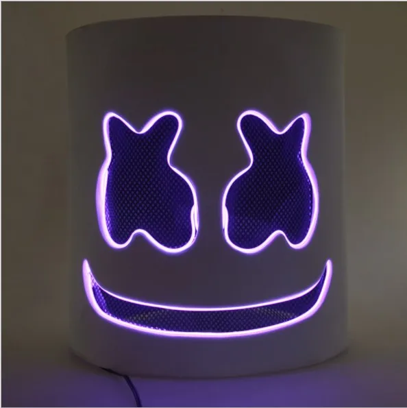 Розовый Косплей Marshmello Международный Электронный музыкальный фестиваль светящаяся маска диджея Хэллоуин Мяч модная маска - Цвет: Розовый