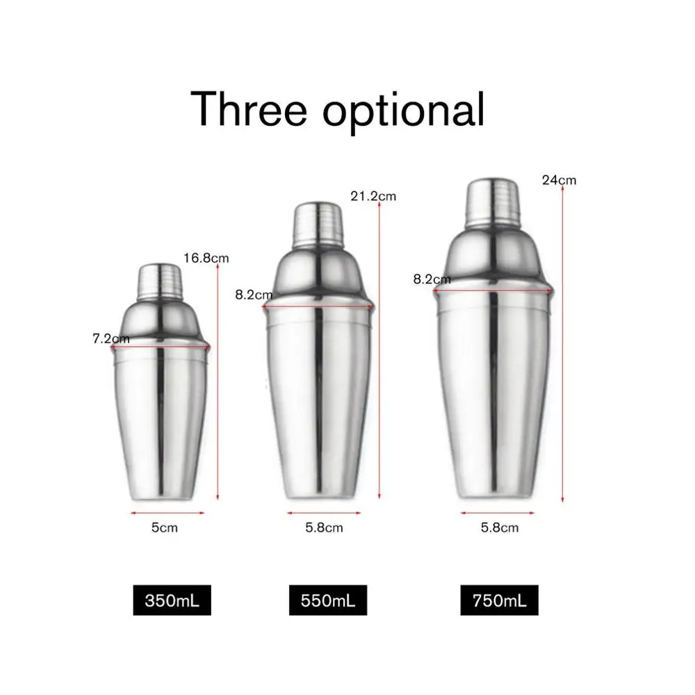 23pcs Stainless Steel Cocktail Shaker Set Barware Kit with Square Wooden Rack for Bartender Drink Party Bar Tools