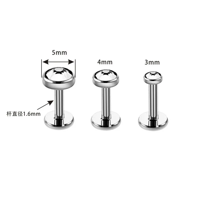 100 шт внутренняя нить камень Лабрет пирсинг ювелирные изделия Титан Gr3 | Украшения